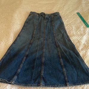 Long denim skirt